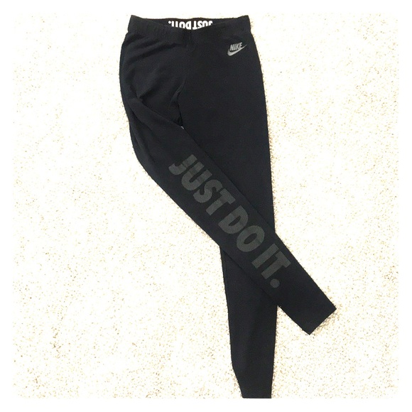 Black nike leggings “just do it” leg logo - Picture 1 of 5
